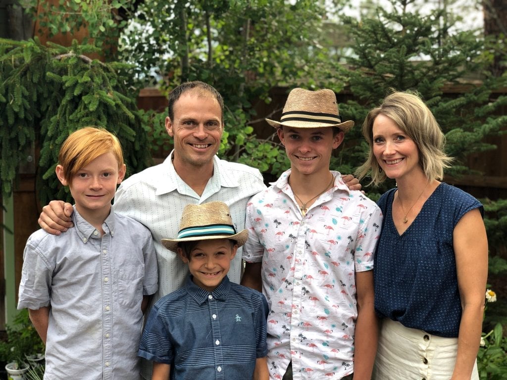 A picture of Mark, his wife and three sons, including Jack. 